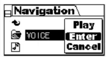 Navigation VOICE Play Enter Cancel