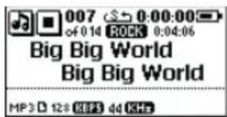 007 0:00:00 of 014 ROCK 0:04:06 Big Big World Big Big World MP3 D 128 Kbps 44 KHz