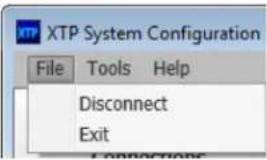 XTP System Configuration File Tools Help Disconnect Exit