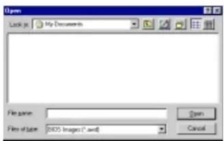Open Look in: My Documents File name: Files of type: 0805 Images (*.swt) Open Cancel