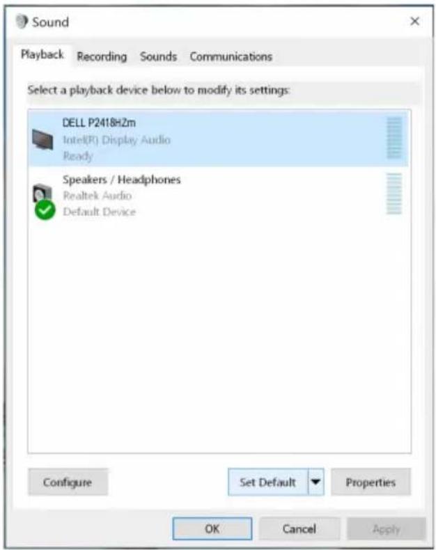 DELL Professional P2418HZ - Monitorlautsprecher als Standardeinstellung festlegen - 6