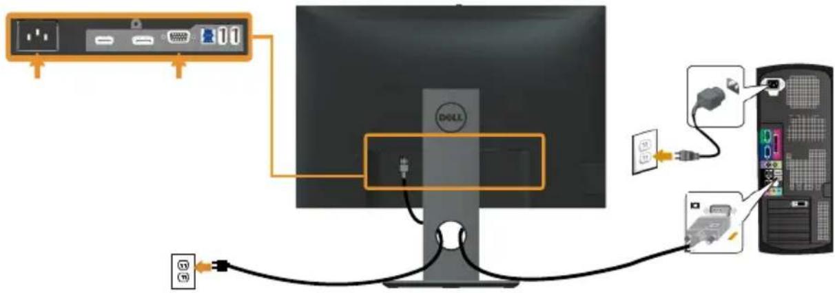 DELL Professional P2418HZ - Mit VGA-Kabel verbinden - 1