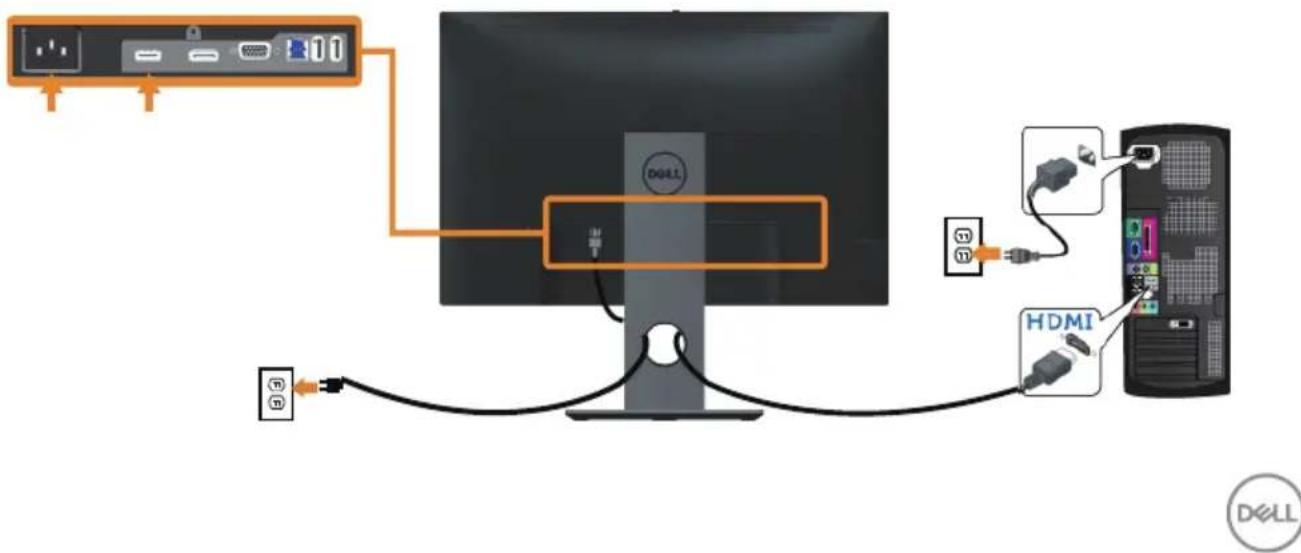 DELL Professional P2418HZ - HDMI-Kabel anschließen (optional) - 1