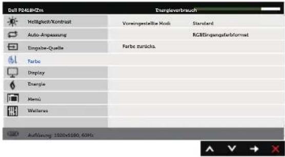 DELL Professional P2418HZ - Menüsystem aufrufen - 9
