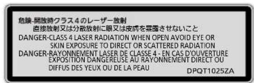 PANASONIC PT-JX200FBE - Notice on laser - 2