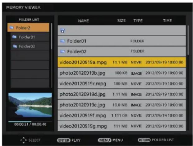 PANASONIC PT-JX200FBE - 3) Press ▲▼ to select a file. - 1