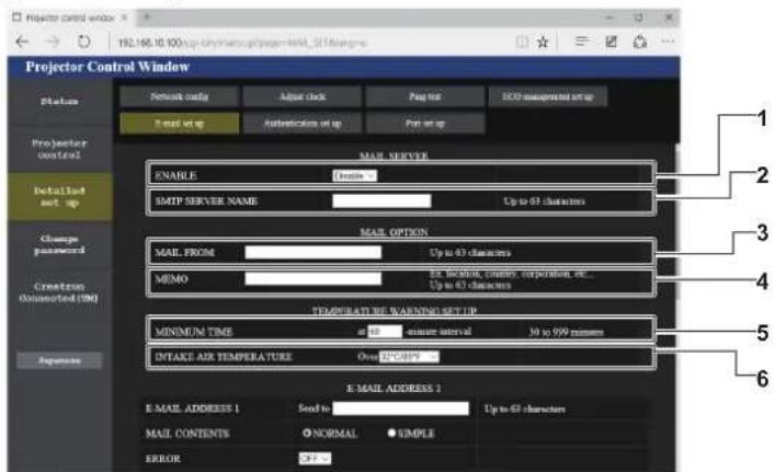 PANASONIC PT-JX200FBE - [E-mail set up] page - 1