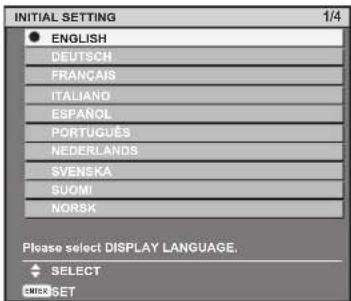 PANASONIC PT-JX200FBE - Initial setting (display language) - 1