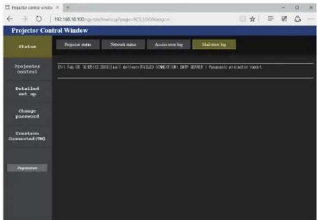 PANASONIC PT-JX200FBE - [E-mail error log] page - 1
