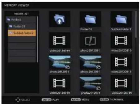 PANASONIC PT-JX200FBE - Displaying the Memory Viewer screen - 1