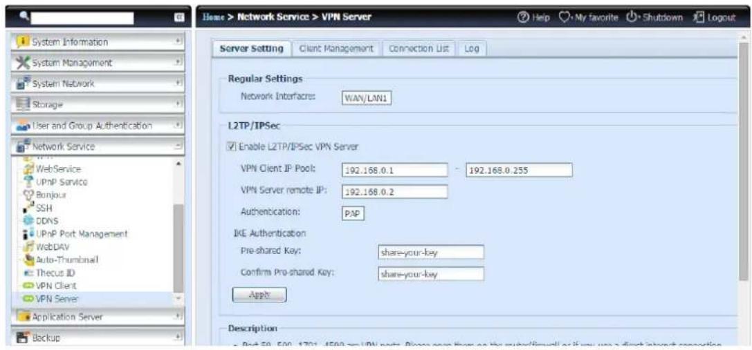 Thecus N16850 - VPN Server - 1