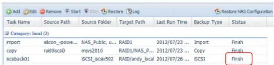 Thecus N16850 - iSCSI Backup (iSCSI-Sicherung): Klicken Sie auf „iSCSI Backup - 7
