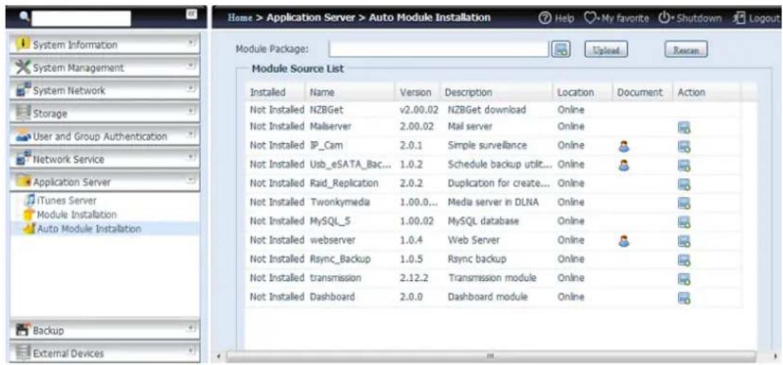 Thecus N16850 - Auto-Modulinstallation - 1