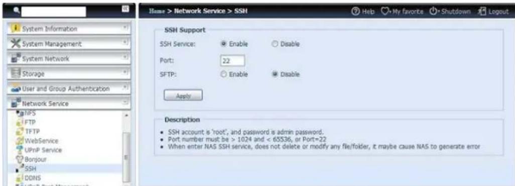 Thecus N16850 - SSH - 1