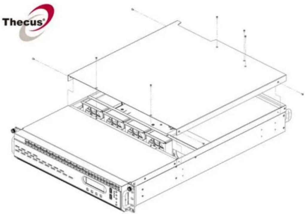 Thecus N16850 - Anhang C: So öffnen Sie die obere Abdeckung - 2