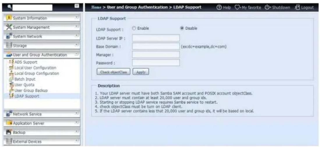 Thecus N16850 - LDAP Support (LDAP-Unterstützung) - 1