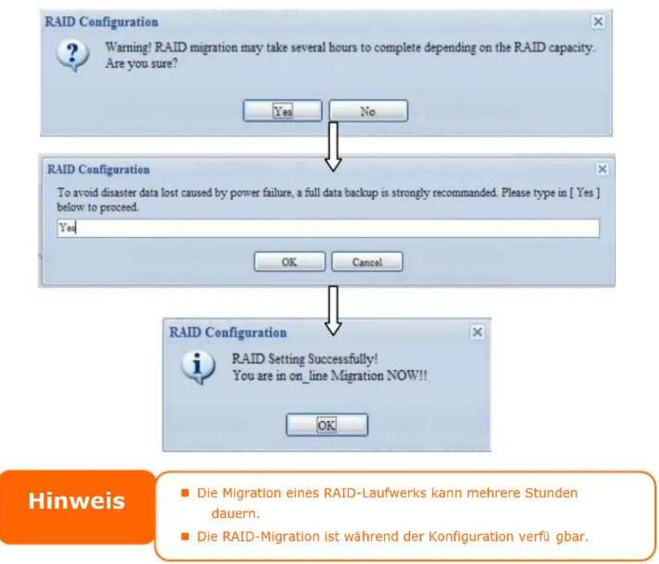 Thecus N16850 - Ein RAID migrieren - 2