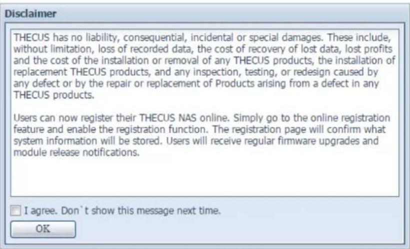 Thecus N16850 - Webadministrationsschnittstelle - 2