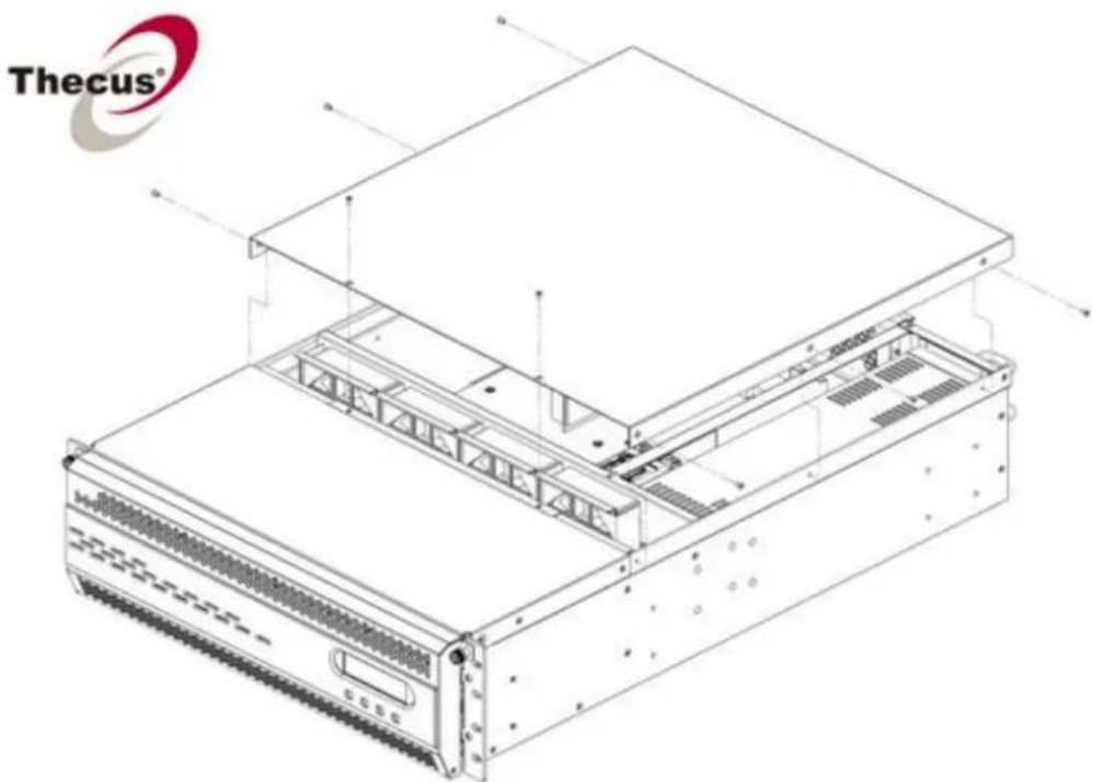 Thecus N16850 - Anhang C: So öffnen Sie die obere Abdeckung - 3