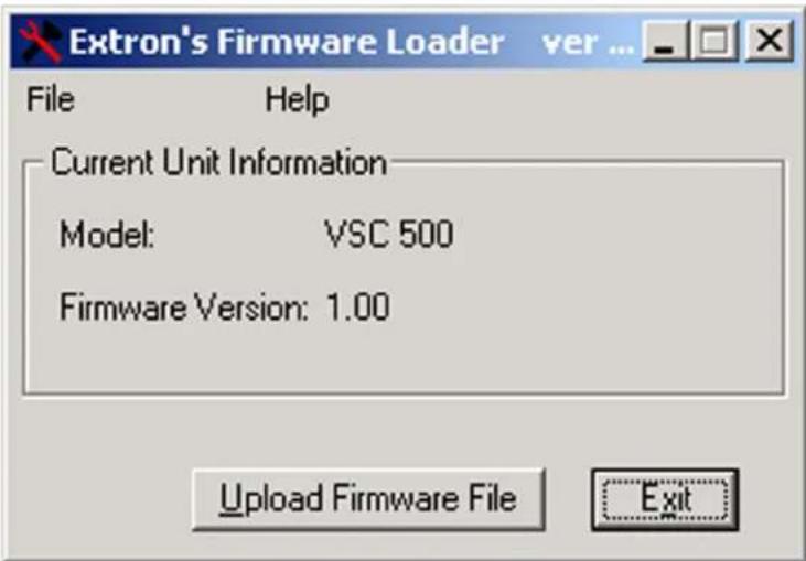 Extron VSC 700D - Uploading the firmware from the PC to the VSC - 2