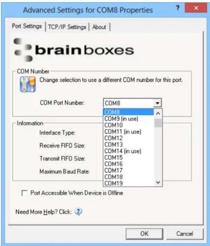 Brainboxes ED-504 - Advanced COM Port Settings - 1