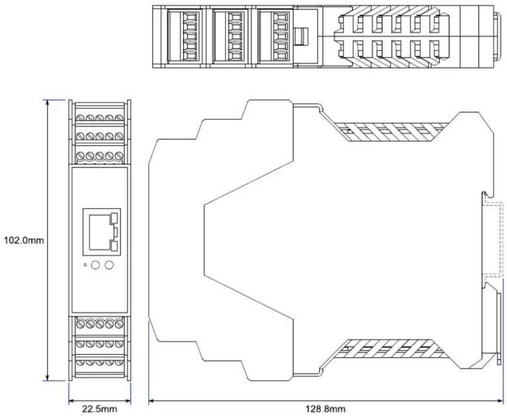 Brainboxes ED-504 - Device Dimensions - 1