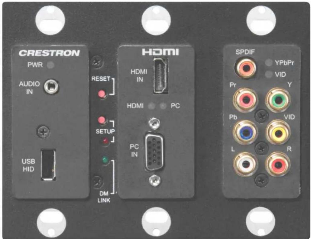 CRESTRON PWR AUDIO IN USB HID RESET SETUP DM LINK HDMI HDMI IN HDMI PC PC IN SPDIF YPbPr VID Pr Y Y Pb VID L R