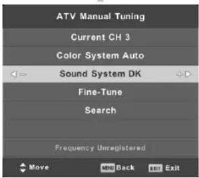FOX electronics 49DLE468 - Kanal menu - 2