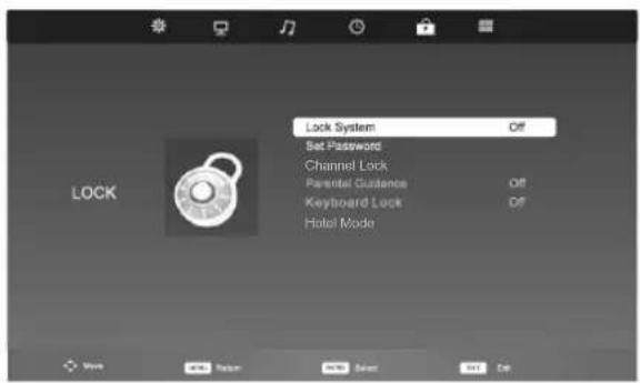 FOX electronics 49DLE468 - LOCK menu - 1