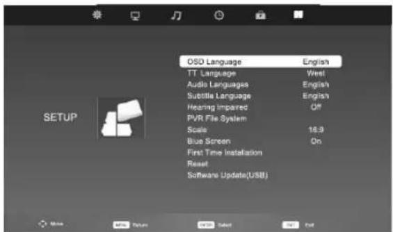 FOX electronics 49DLE468 - SETUP menu - 1