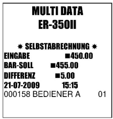 Multi Data ER-350 II - KASSIERER-SELBSTABRECHNUNG - 2