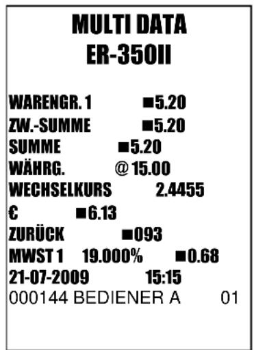 Multi Data ER-350 II - WÄHRUNGSUMRECHNUNG - 2