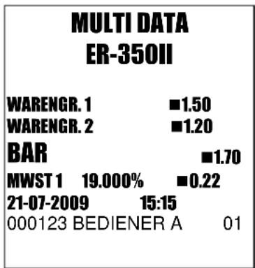 Multi Data ER-350 II - BON EIN AUS / NACHTRÄGLICHER BON - 3