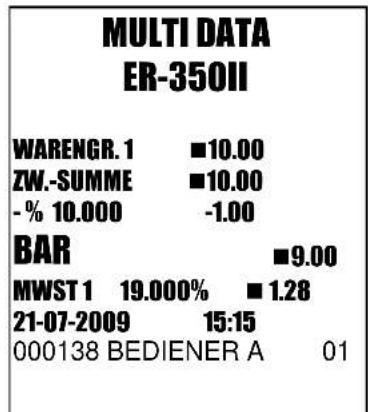 Multi Data ER-350 II - ZWISCHENSUMMEN-NACHLASS / AUFSCHLAG - 2