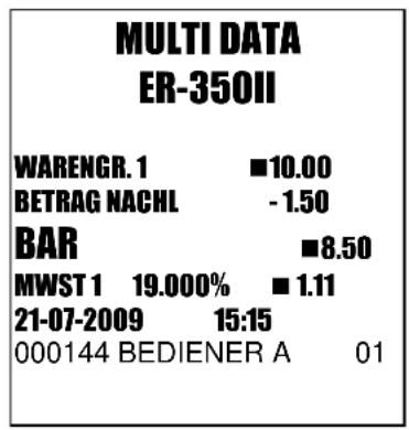 Multi Data ER-350 II - BETRAGS NACHLASS - 3