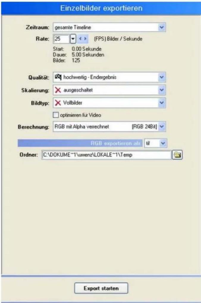 PRODAD Vitascene - Einzelbilder exportieren - 1