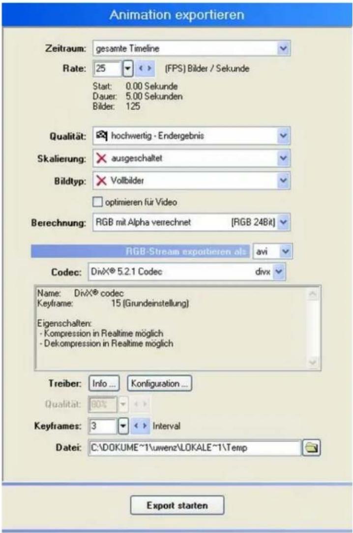 PRODAD Vitascene - Animation exportieren - 1