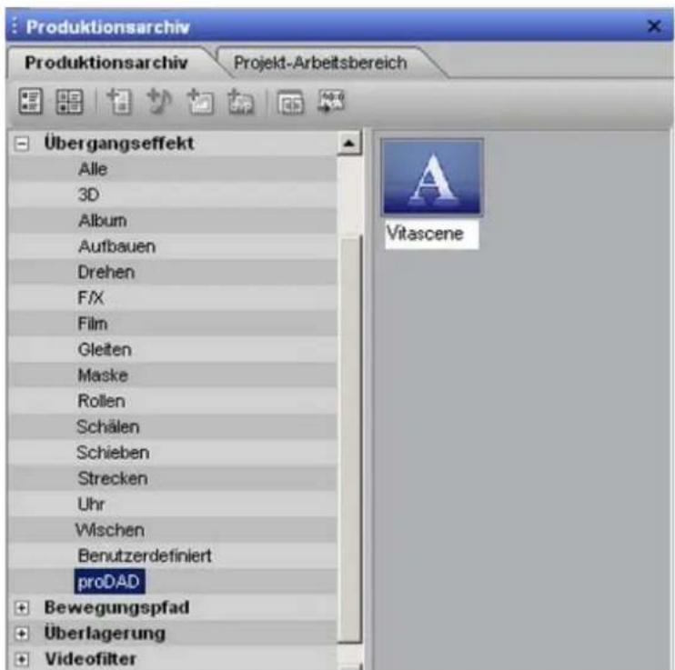 PRODAD Vitascene - Media Studio / Plugin als Videoüberblendung (Transition) - 1