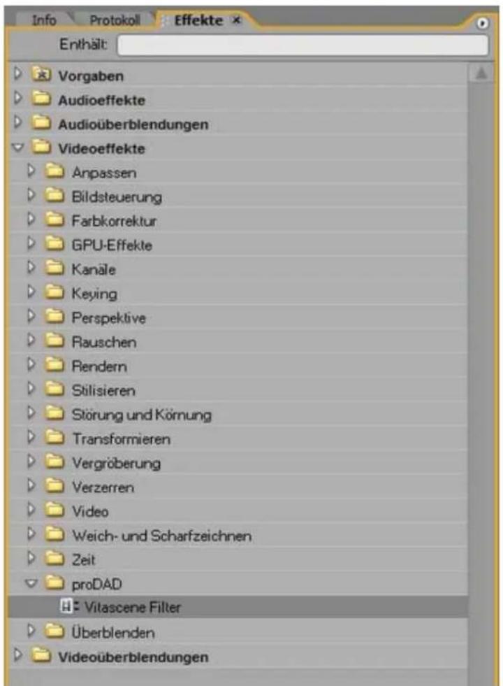PRODAD Vitascene - Anwendung als Plugin: - 1
