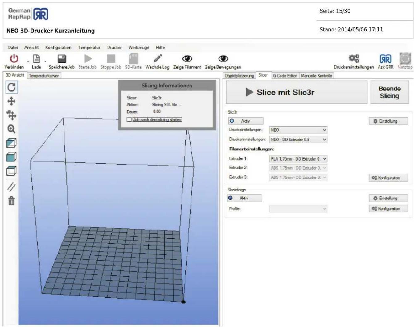 German RepRap NEO - Die 3D-Datei ist noch nicht in G-Code umgewandelt - 2