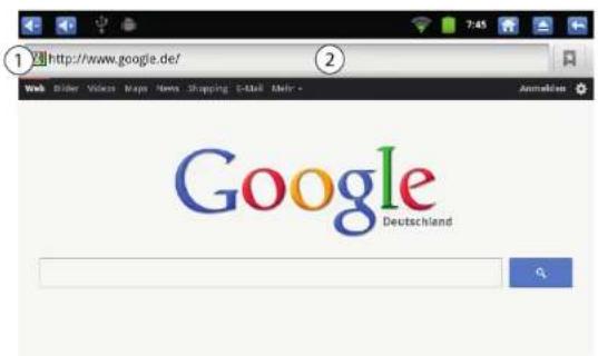 Touchlet PMT-43 Wifi - Öffnen des Browsers - 1