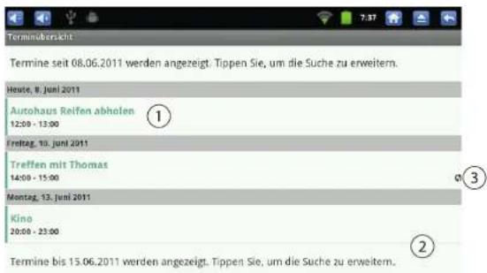 Touchlet PMT-43 Wifi - In die Terminübersicht wechseln - 1