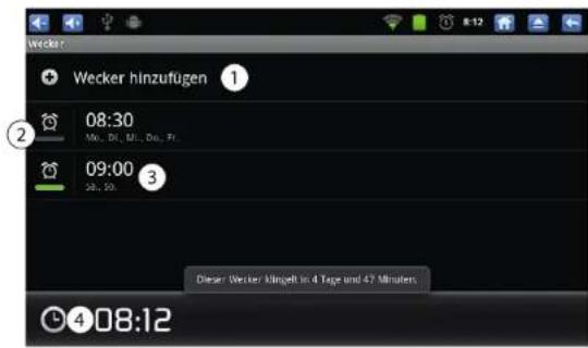 Touchlet PMT-43 Wifi - Alarm stellen - 1