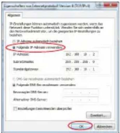 CM3 WN518N - Konfiguration über Netzwerkkabel - 2