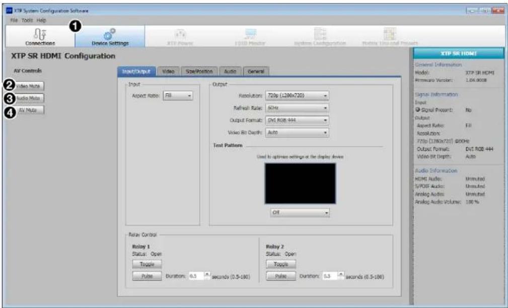 Extron XTP SR HDMI - Device Settings - 1