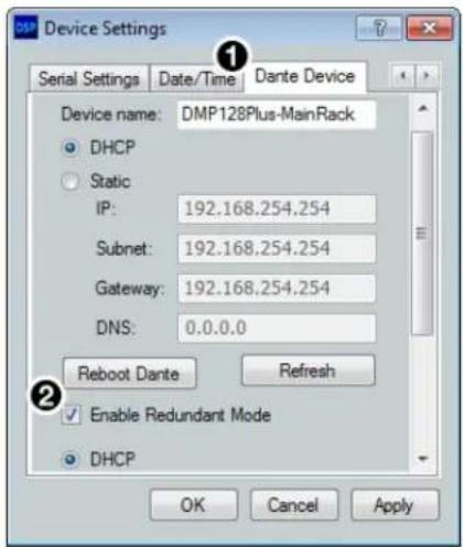 Extron DMP 128 Plus C AT - To configure the DMP 128 Plus AT in redundant mode using DSP Configurator: - 1