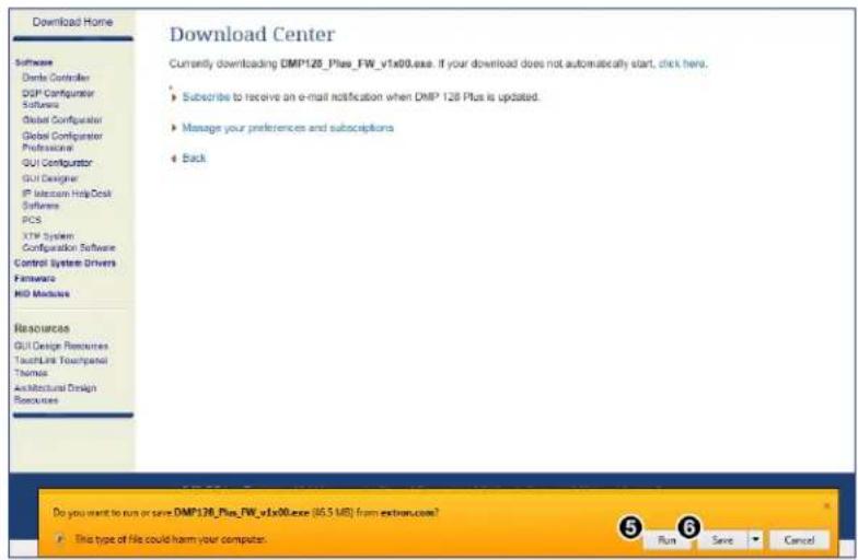 Extron DMP 128 Plus C AT - Downloading Firmware Updates - 3