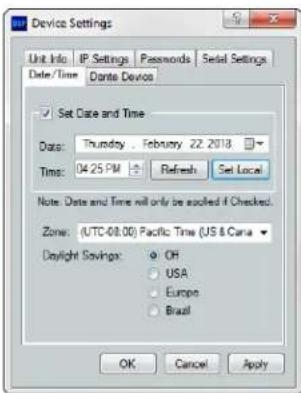 Extron DMP 128 Plus C AT - To set the date and time: - 1