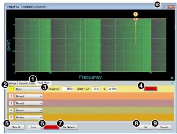 Extron DMP 128 Plus C AT - Feedback Suppressor Dialog Box - 3