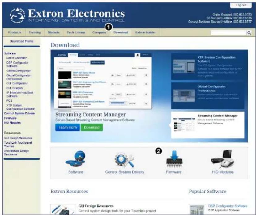 Extron DMP 128 Plus C AT - Downloading Firmware Updates - 1